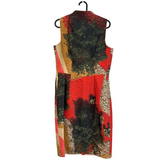 Akris Multicolor Garden Overview Print Sleeveless Mock Neck Zip Front Dress 6 - Picture 4 of 6